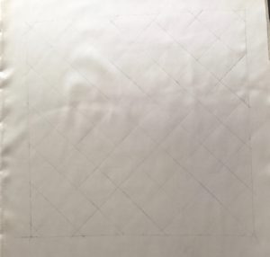 Cushion layout with diagonal lines