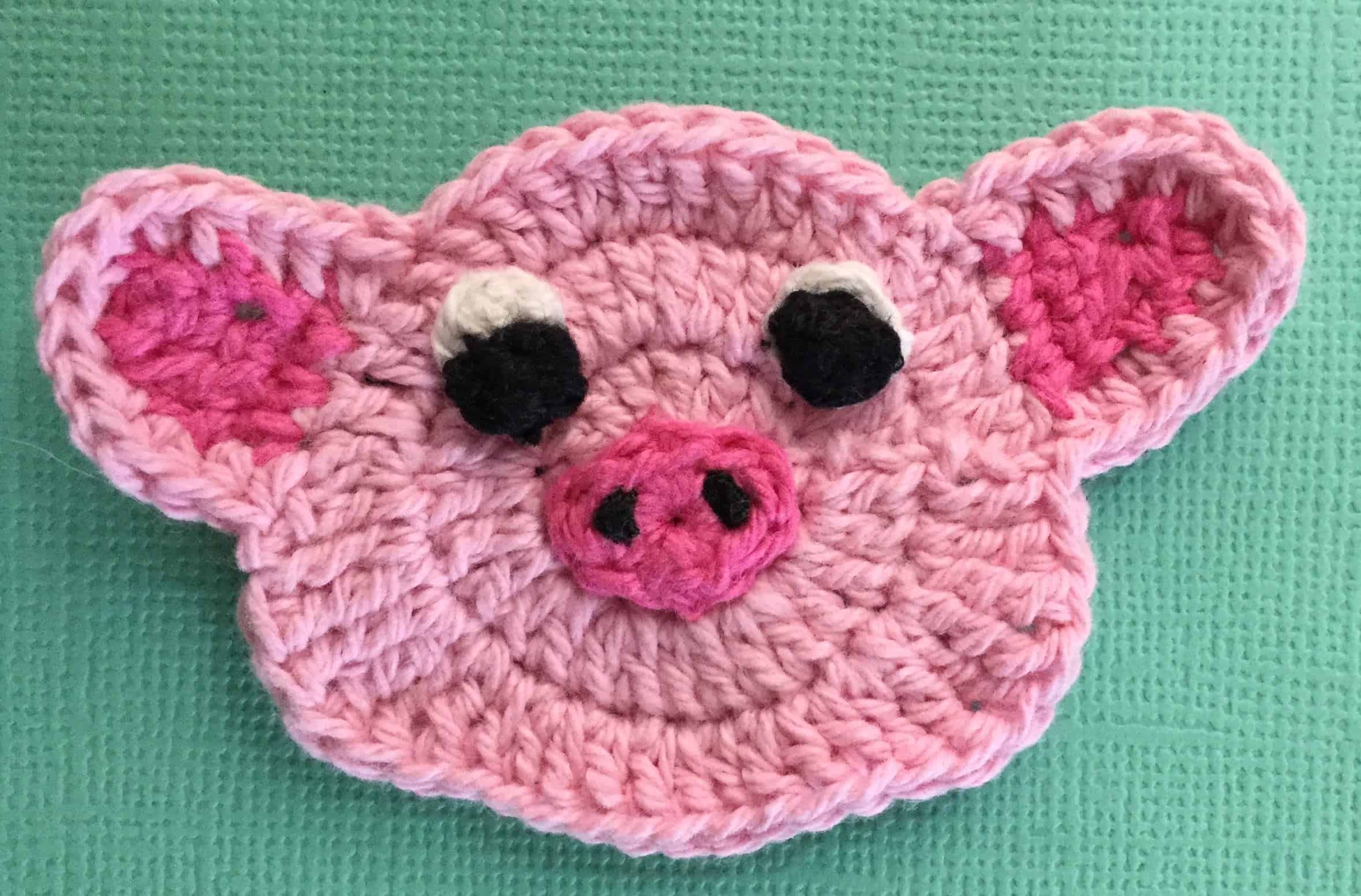 Crochet pig face with eyes Kerri s Crochet