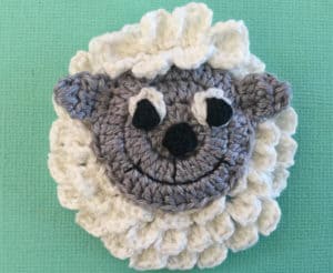 Crochet sheep body with head and topknot