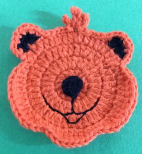 Crochet crouching tiger head with nose