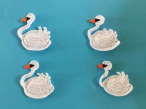 Finished crochet swan group landscape