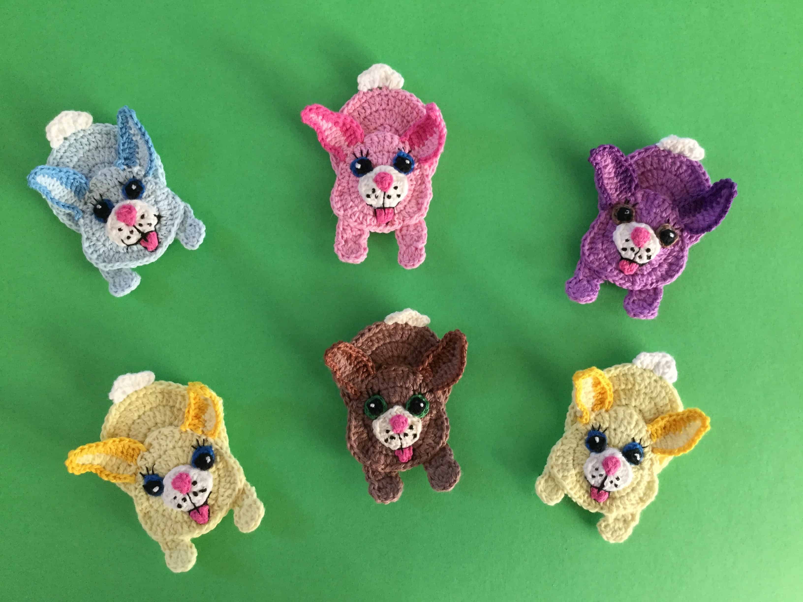 Finished crochet little rabbit group landscape