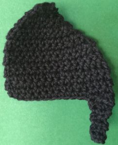 Crochet buffalo body and back leg