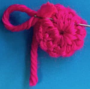 Crochet magic loop weaving in ends two