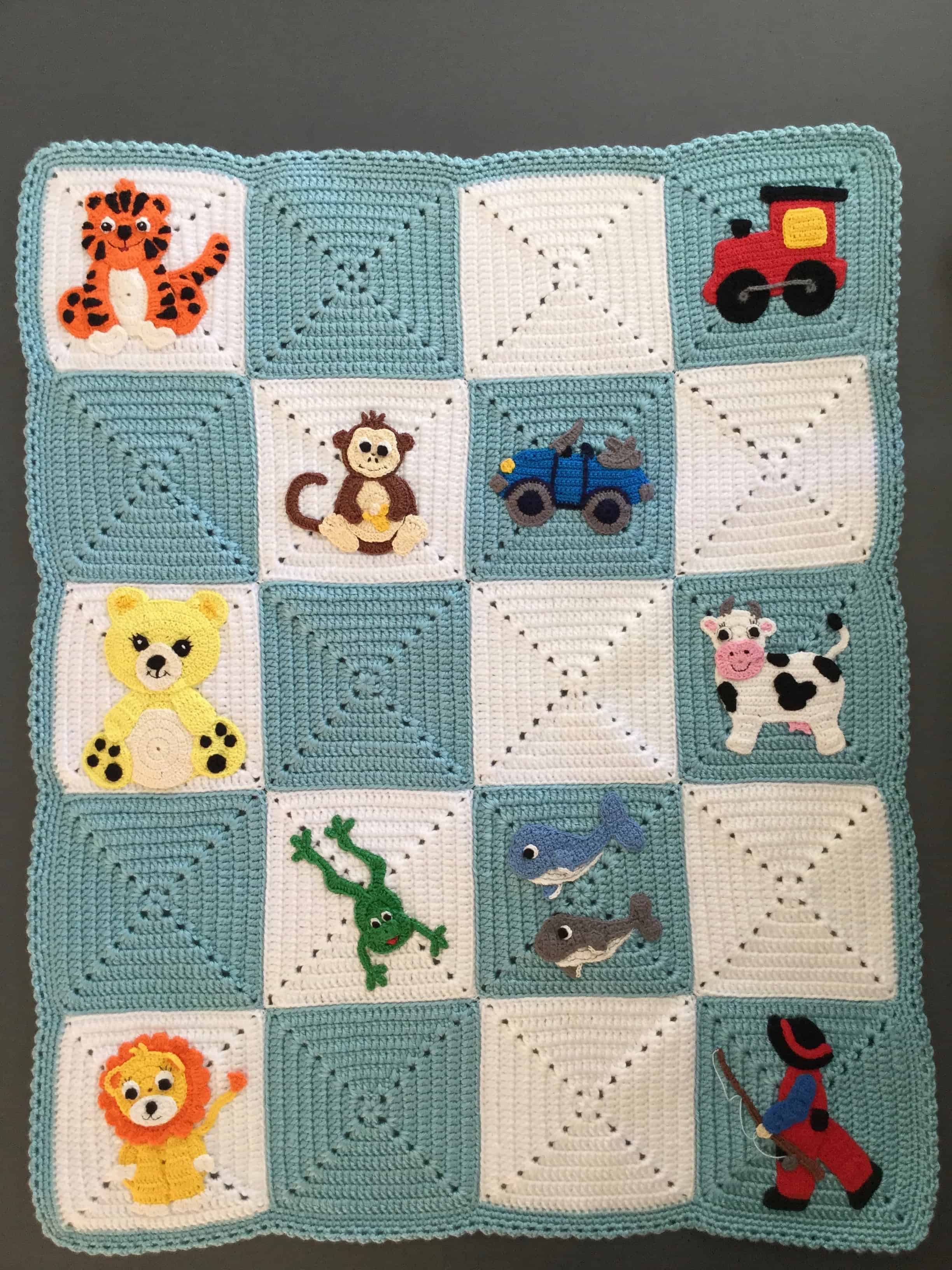 Crochet train online blanket