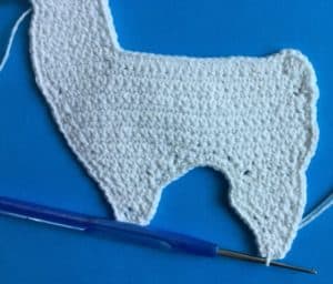 Crochet llama beginning back foot