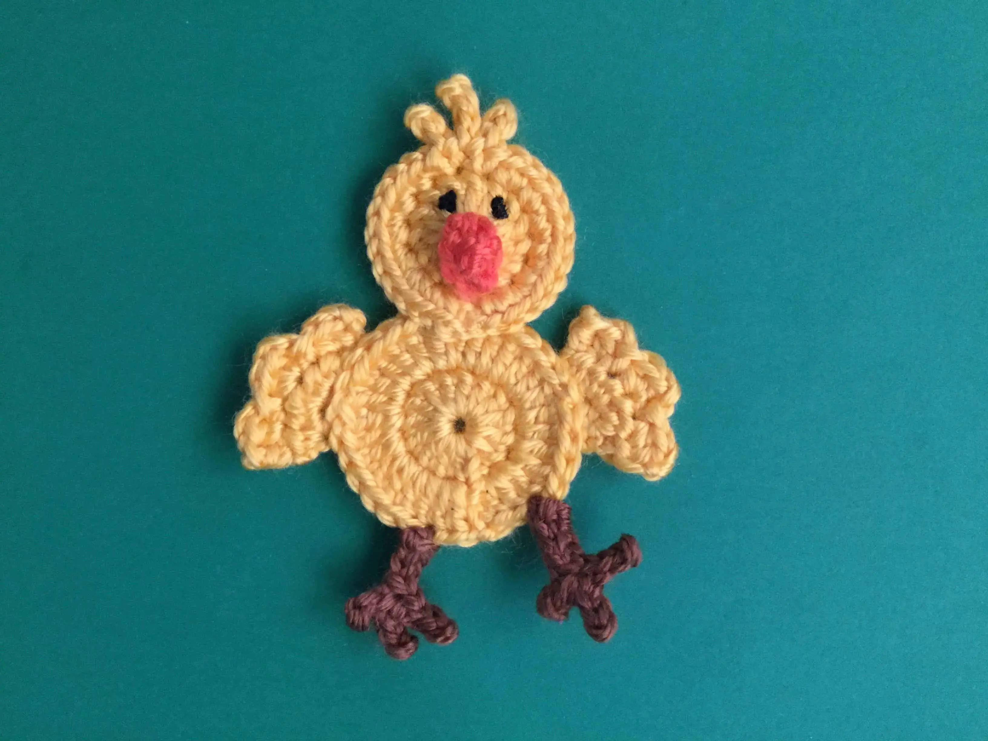 Finished crochet chicken landscape
