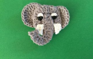 Finished crochet elephant head landscape
