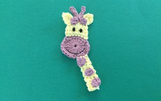 Finished crochet giraffe head landscape