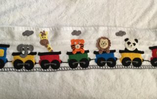 Finished train towel