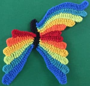 Crochet butterfly second wing sixth segment