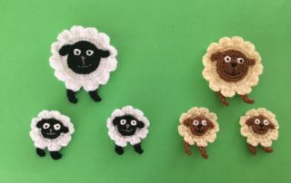Finished easy crochet sheep group landscape