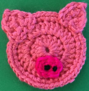 Crochet easy pig head with snout