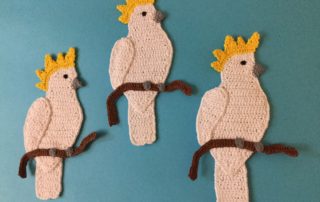 Finished crochet cockatoo group landscape