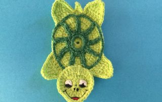 Finished crochet turtle landscape