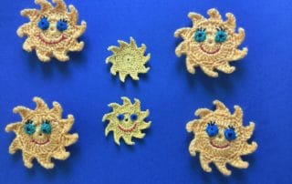 Finished crochet sun group landscape