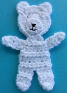 Crochet teddy for plane mobile body with muzzle