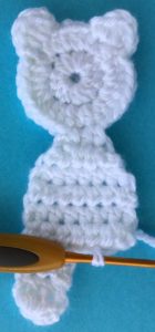 Crochet teddy for plane mobile joining for second leg