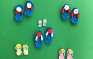 Finished crochet flip flops group landscape