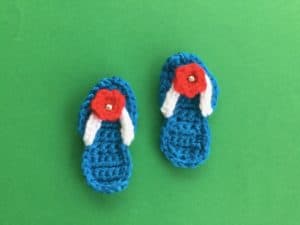 Finished crochet flip flops landscape
