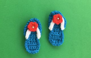 Finished crochet flip flops landscape