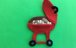 Finished crochet barbecue landscape