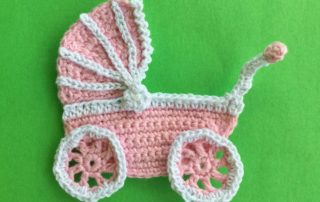 Finished crochet pram landscape