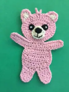 Finished crochet child teddy bear portrait