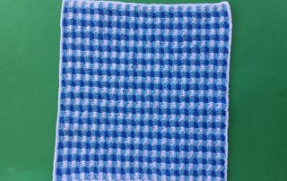 Finished crochet teddy bears picnic blanket applique landscape