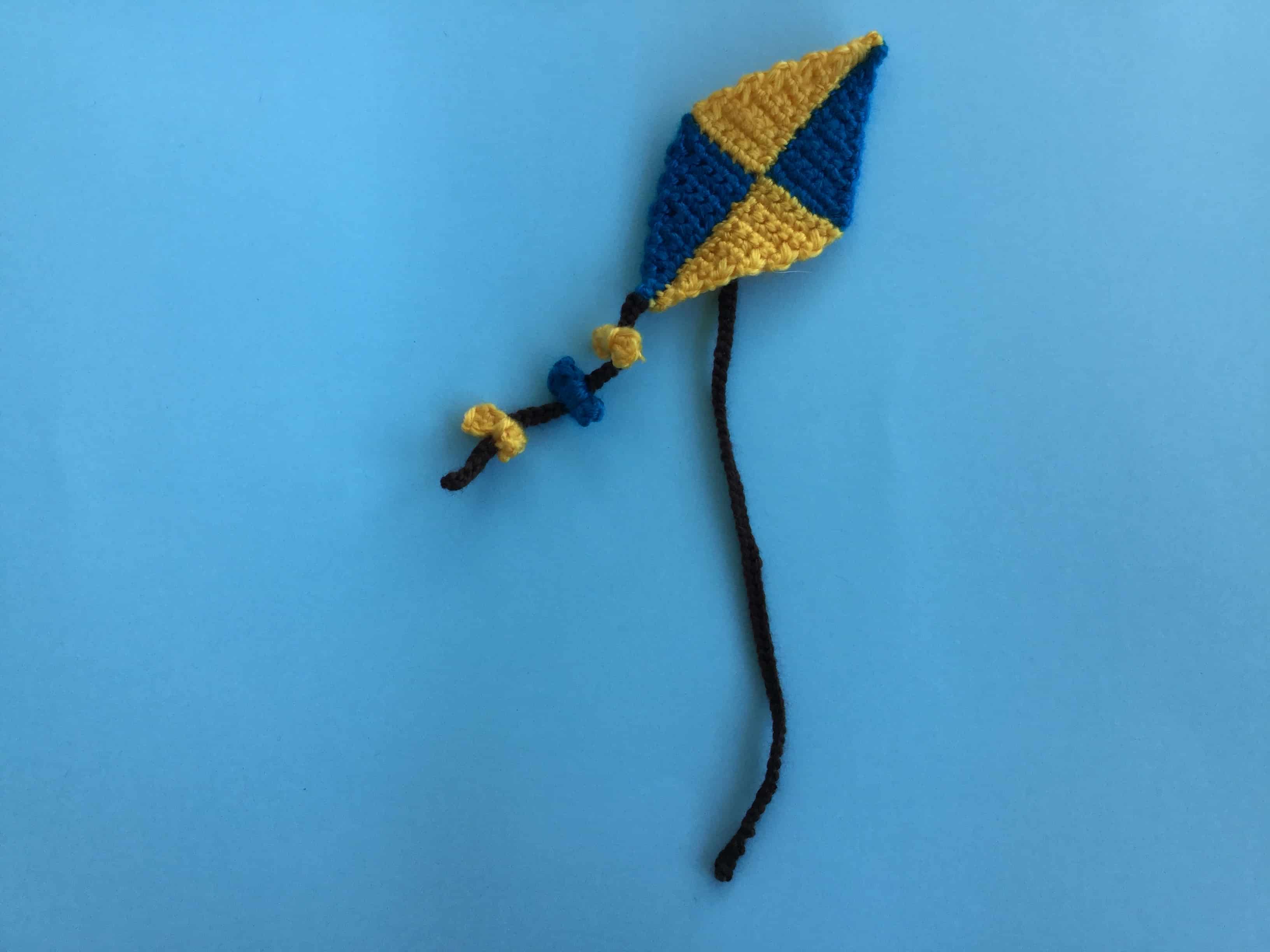 Finished crochet kite landscape