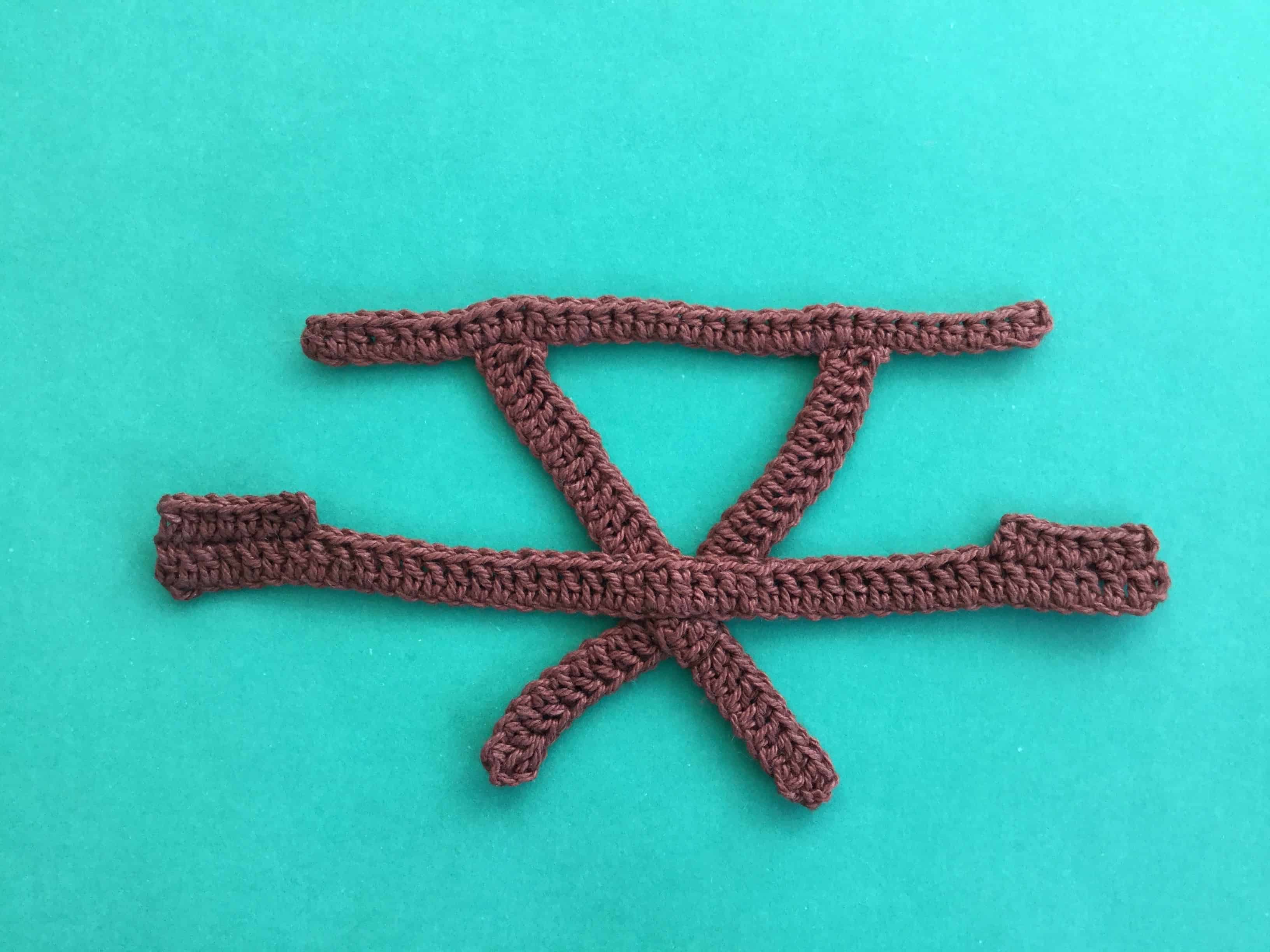 Finished crochet picnic table landscape