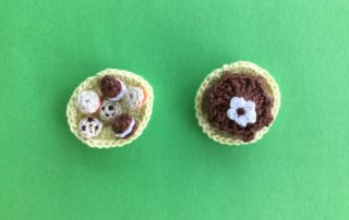 Finished crochet food for blanket landscape