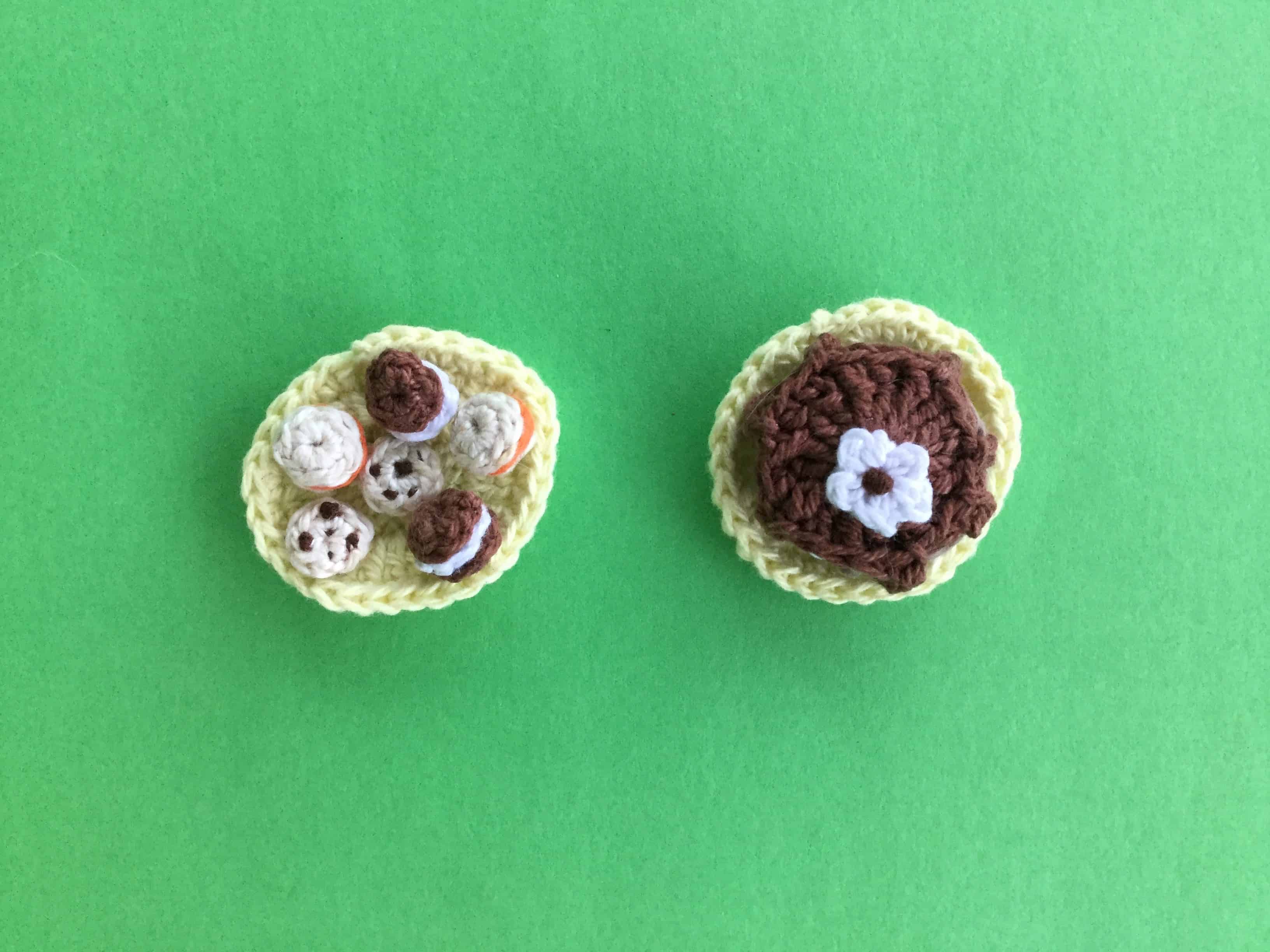 Finished crochet food for blanket landscape