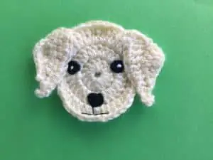 Finished crochet Labrador head landscape
