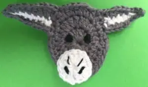 Crochet donkey head with eyes