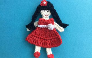 Finished crochet girl landscape