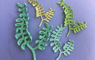 Finished crochet seaweed group landscape