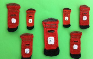 Finished crochet letterbox group landscape