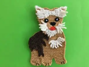 Finished crochet yorkshire terrier landscape