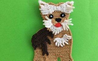 Finished crochet yorkshire terrier landscape