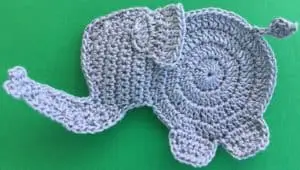 Crochet baby elephant 2 ply body with ear