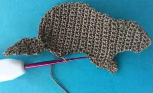 Crochet beaver joining for back leg
