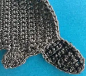 Crochet beaver tail markings