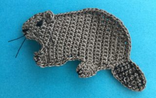 Finished crochet beaver landscape