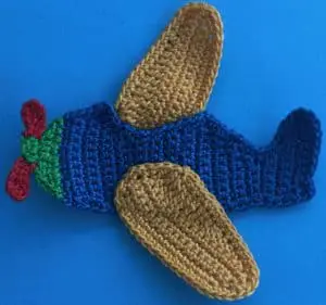 Crochet airplane 2 ply fuselage with wings