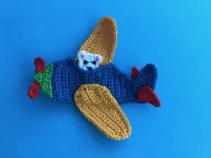 Finished crochet airplane 2 ply landscape