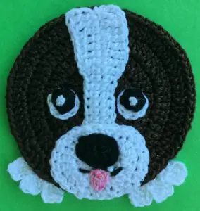 Crochet basset hound 2 ply head with eyes