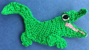 Crochet crocodile 2 ply body with back leg