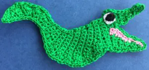 Crochet crocodile 2 ply body with eye