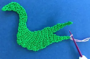 Crochet crocodile 2 ply joining for inner mouth